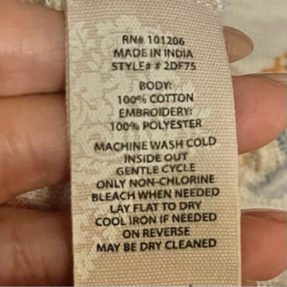 Soft Surroundings Embroidered Hoodie Sweater Small Cotton Boho Cottagecore - Picture 12 of 15